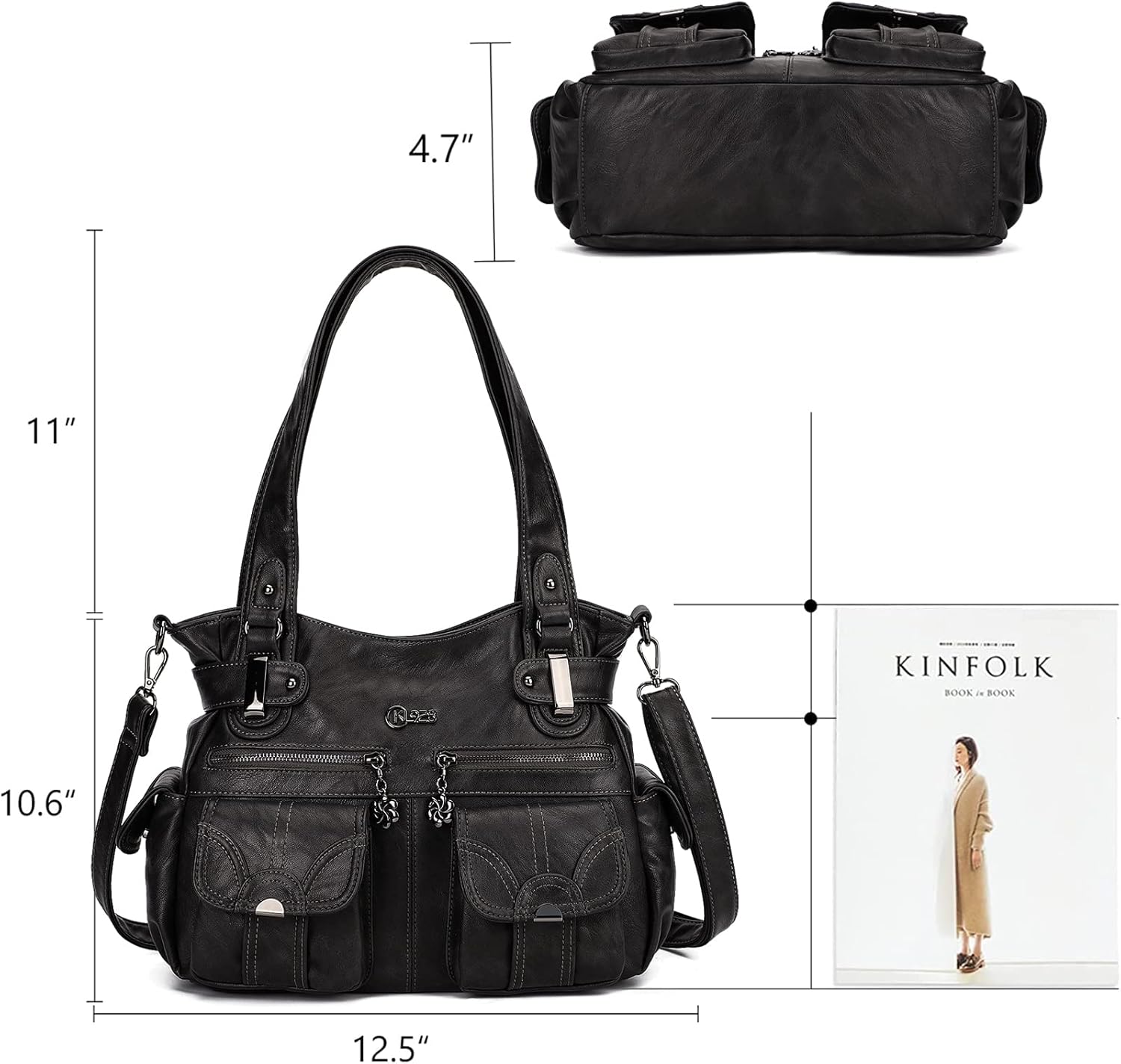 Purses and Handbags for Women Large Hobo Shoulder Bags Soft PU Leather Multi-Pocket Tote Bag | Large, Soft, PU Leather, Multi-Pocket - Image 2