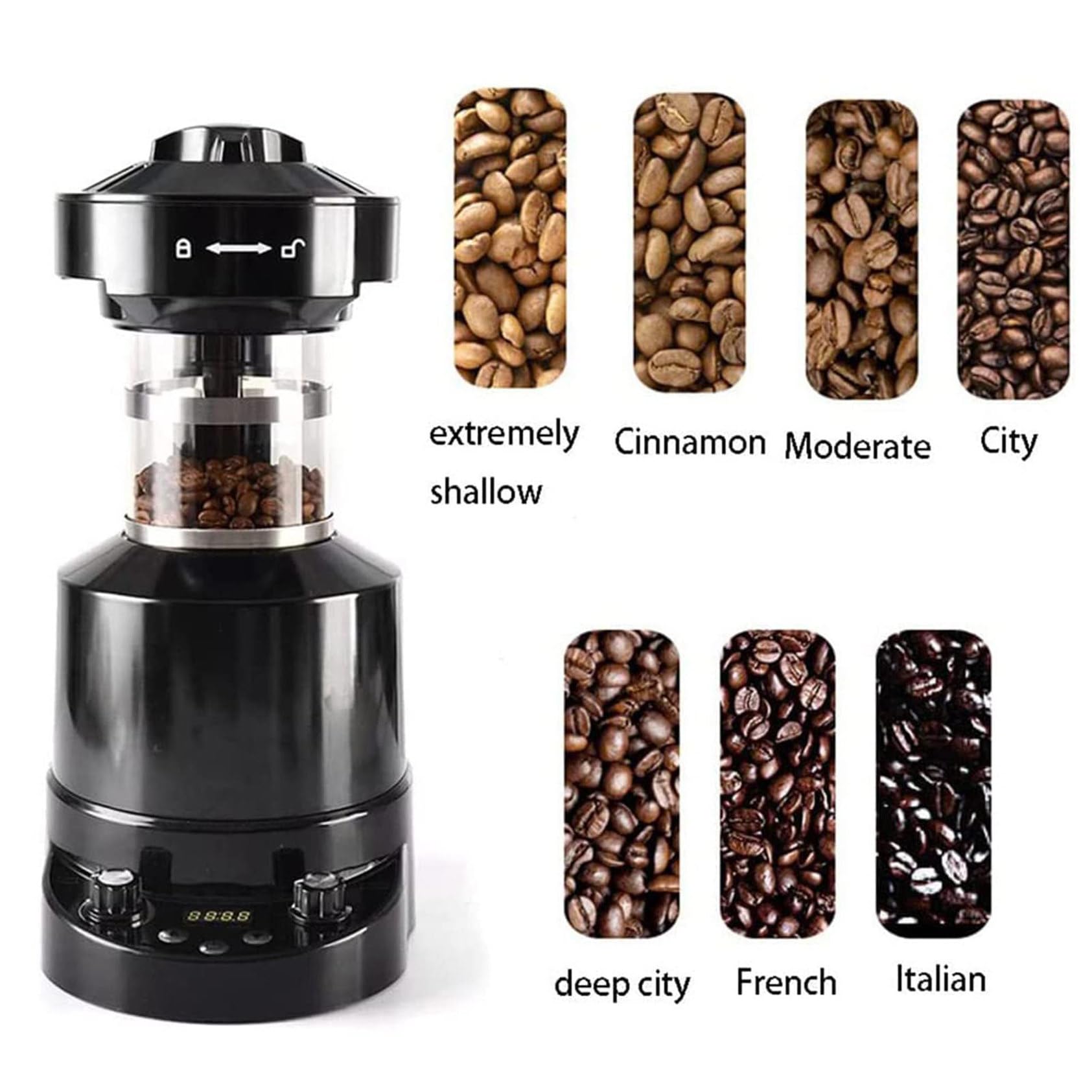 Macchina per La Torrefazione del caffè Macchina per La Torrefazione del caffè a Casa con Timer Macchina per La Torrefazione dei Chicchi di caffè per L'Ufficio del Negozio di caffè