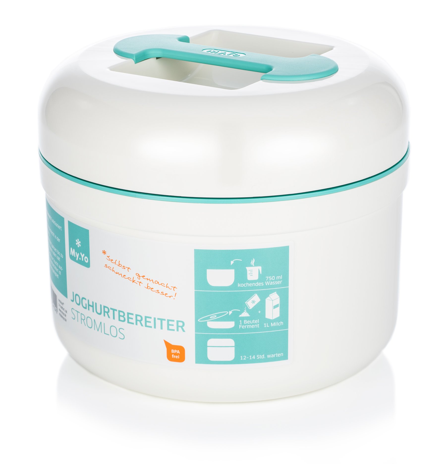 My.Yo - Yogurt maker without electricity | Mint colour | with 2 sachets of organic ferments