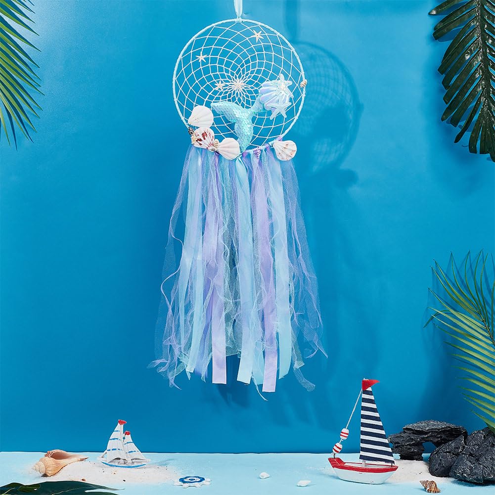 INFUNLY 6 Sets Mermaid Dream Catcher DIY Dream Catcher Making Kit