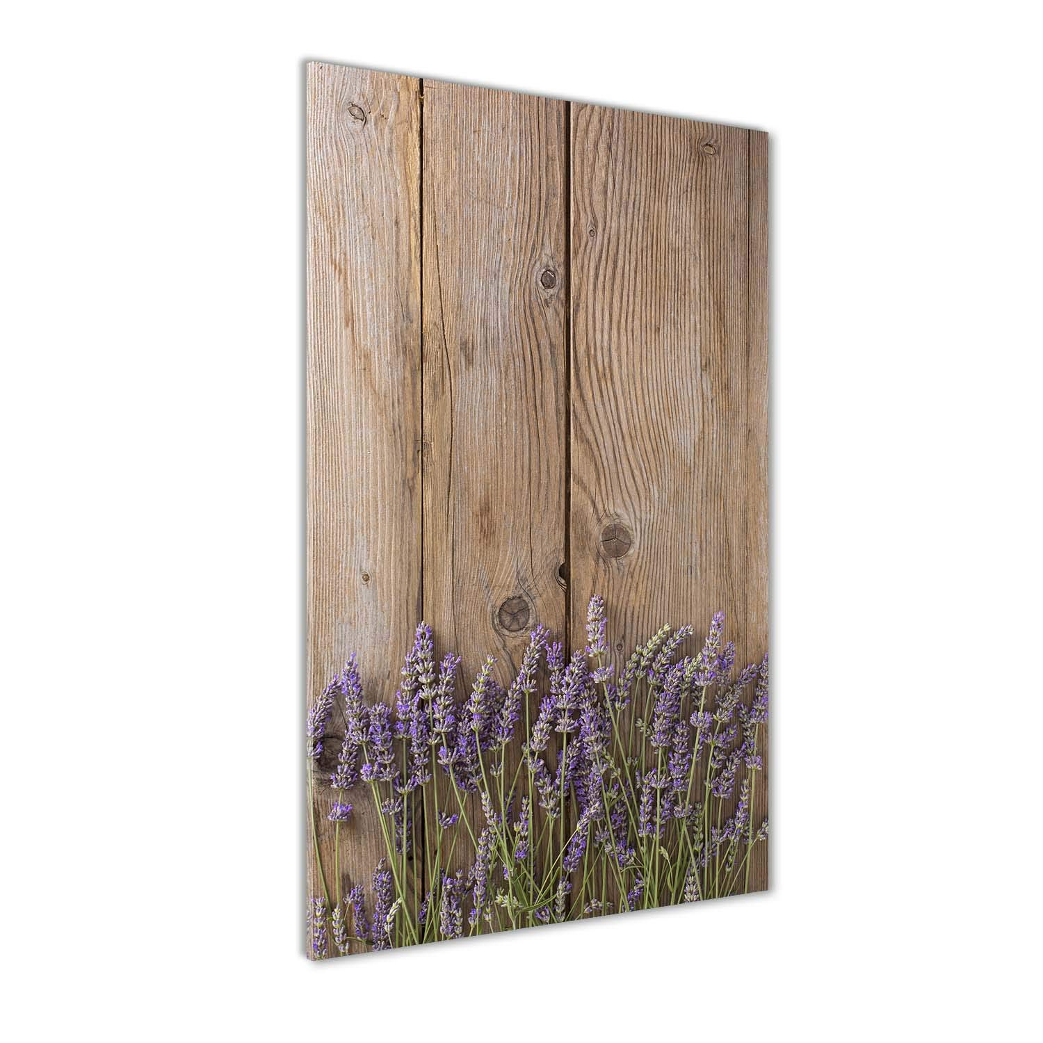 Image sur Verre Trempé Tulup 60x120 Tableau Panoramique Violet Fleurs de Lavande Premium