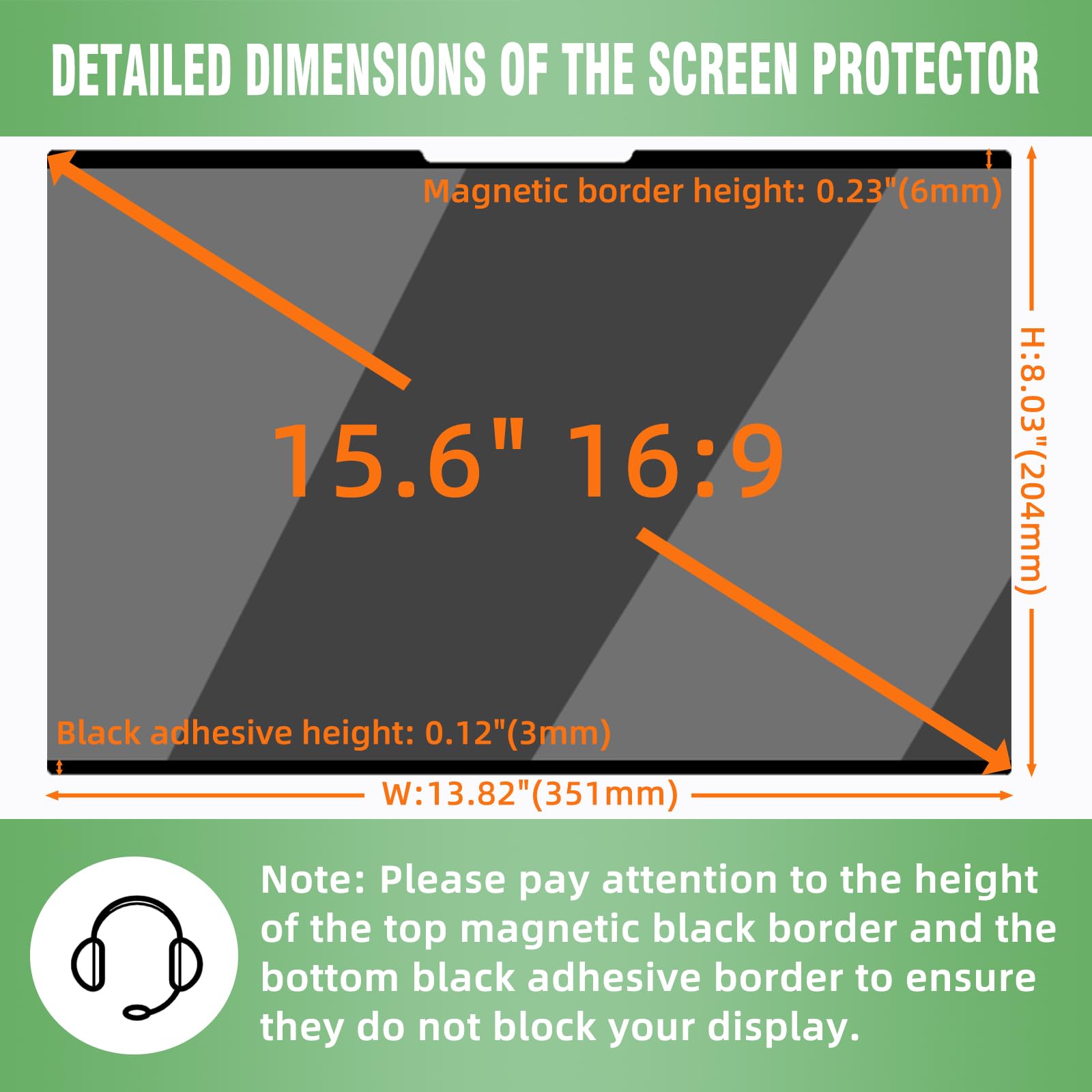 Filtro de privacidad magnético para portátil 15,6 Pulgadas 16:9, Privacy Pantalla Protector extraíble, Filtro de Pantalla antiluz Azul y antirreflejos para HP/DELL/Acer/ASUS/Thinkpad/Envy/XPS