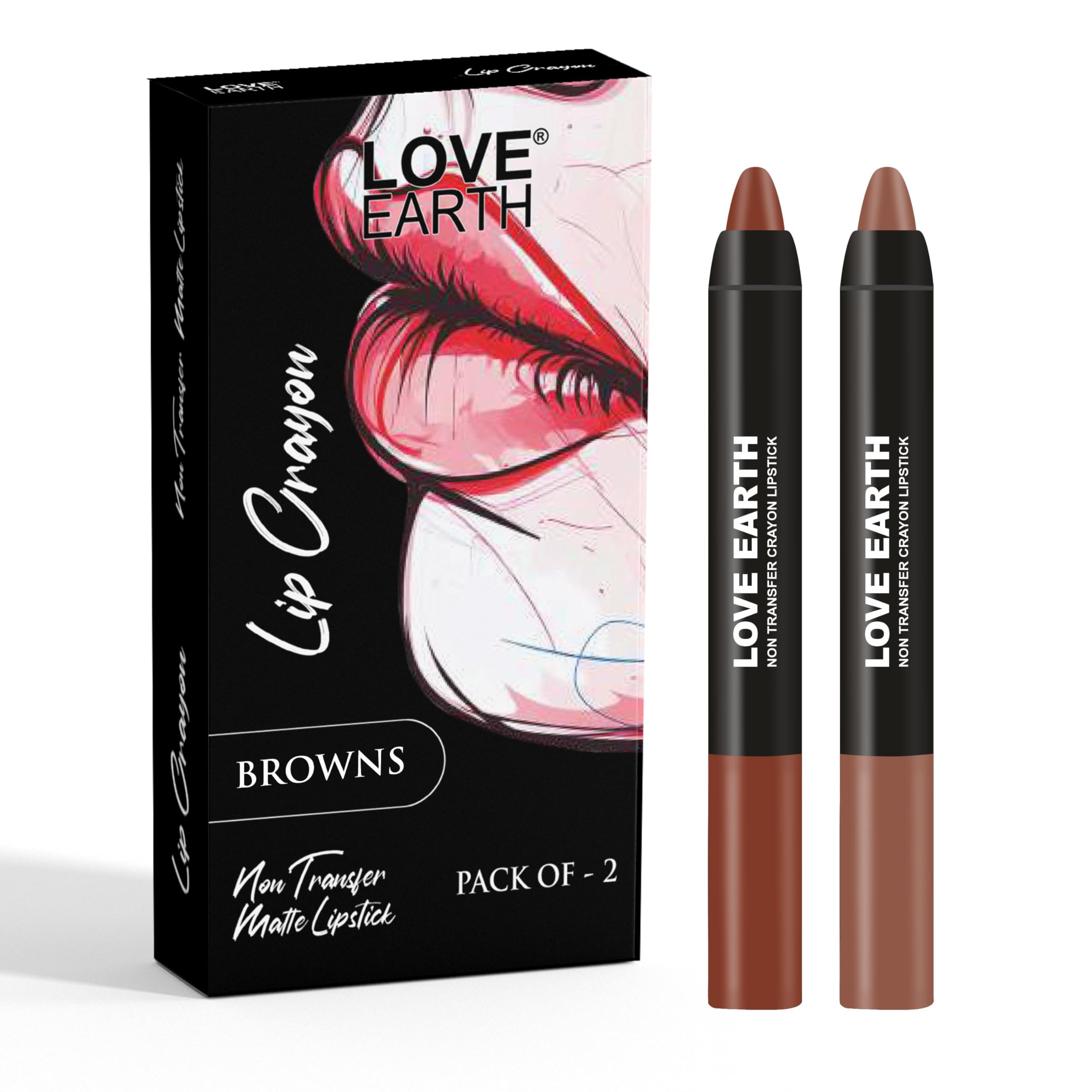 Buy Love Earth Lip Crayon Non-Transfer Lipstick-Browns