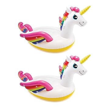 VWretails Giant Inflatable Magical Mega Unicorn Island Ride On Pool Float (2 Pack)