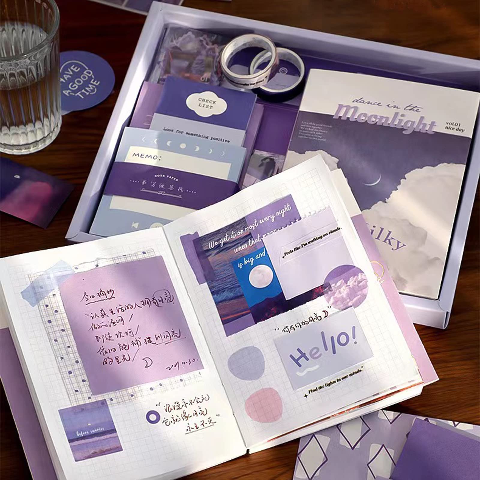 Kit Scrapbooking 155 Pièces Irayin - Carnet A6, Autocollants, Papiers Déco - Cadeau Créatif Journaling DIY