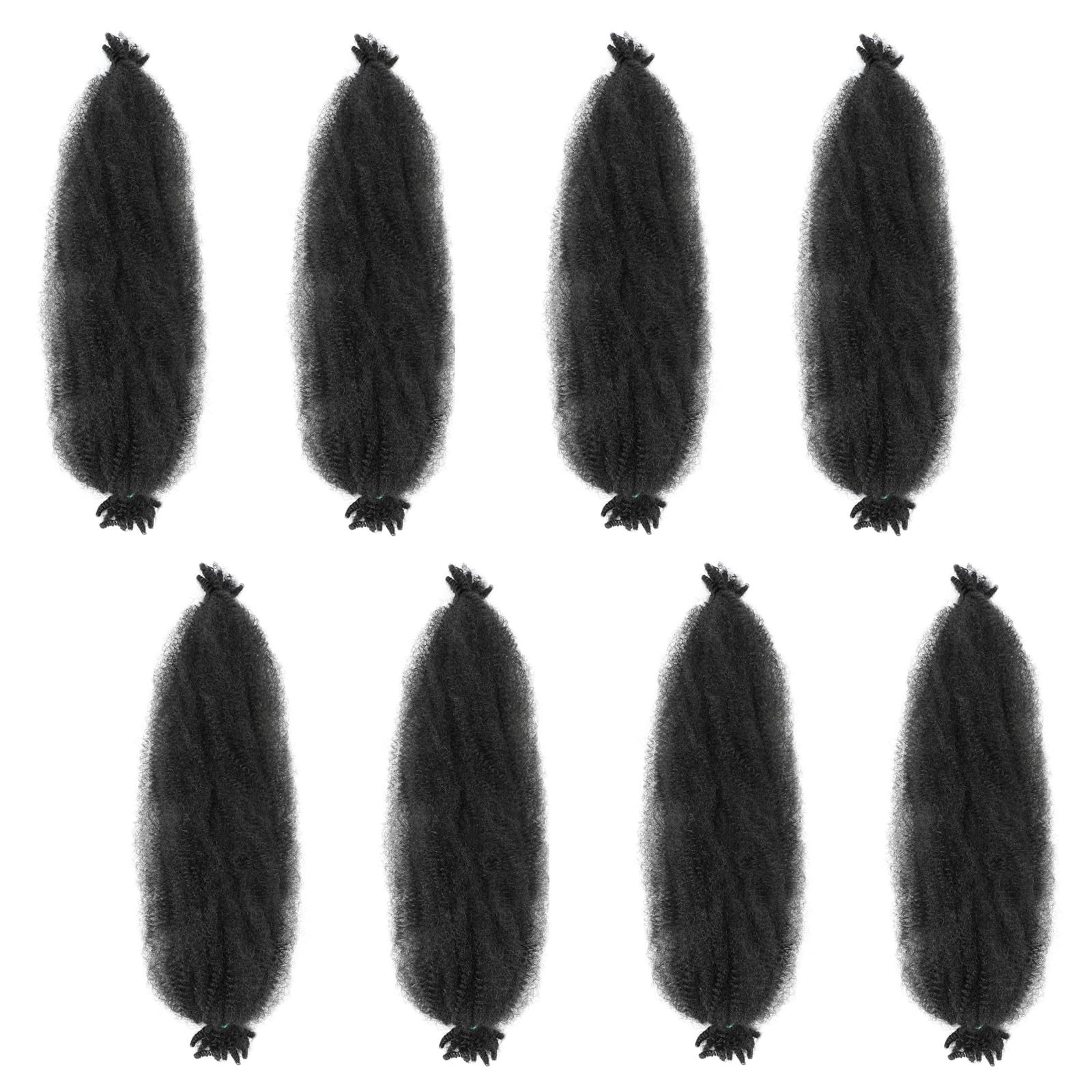 Marley Twist 24 Inch Pre-Separated Springy Afro Twist Extension, Afro Kinky for Braiding, Kinky Braiding for Black Women (1B - Image 4