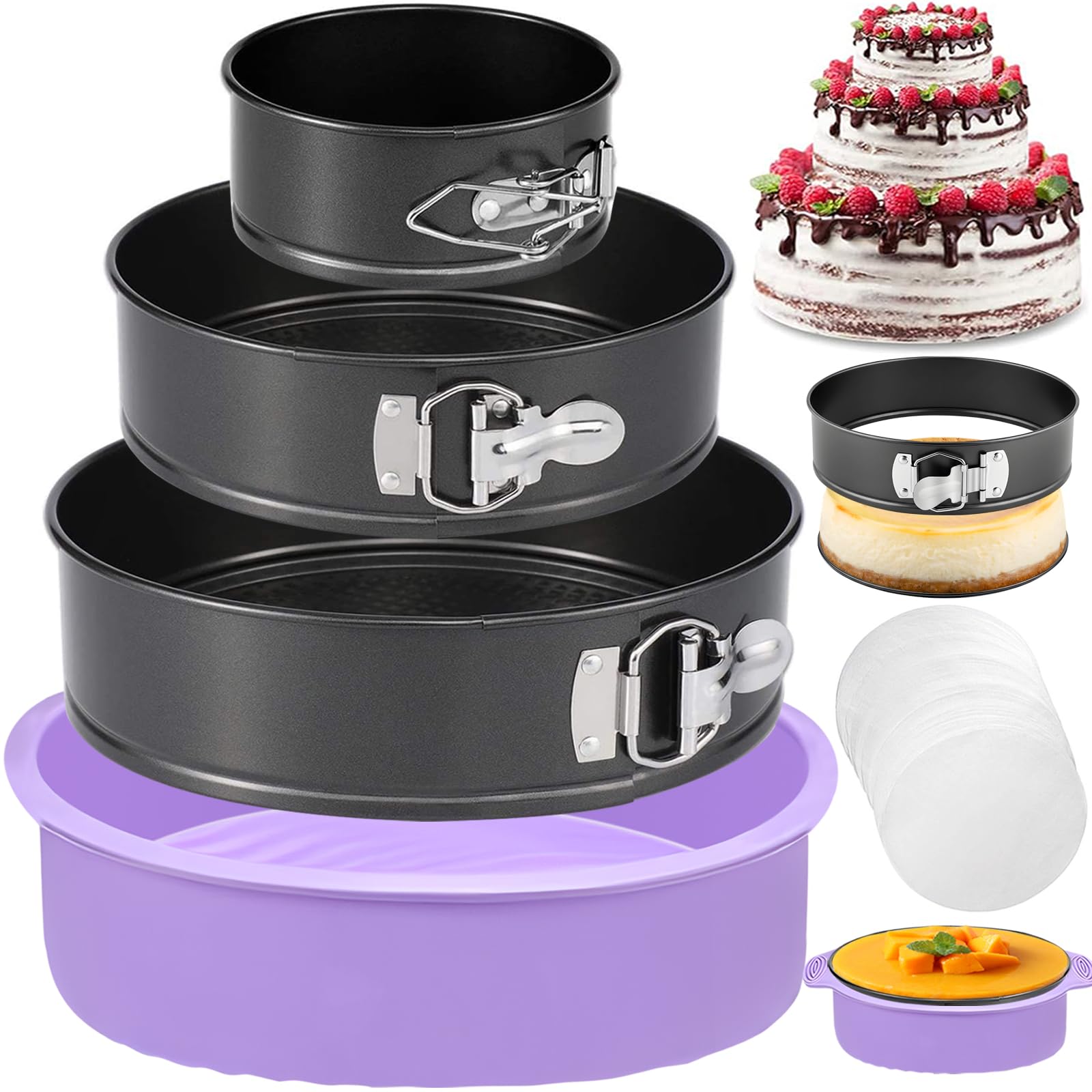 Hikolvol Springform Pan Set of 3