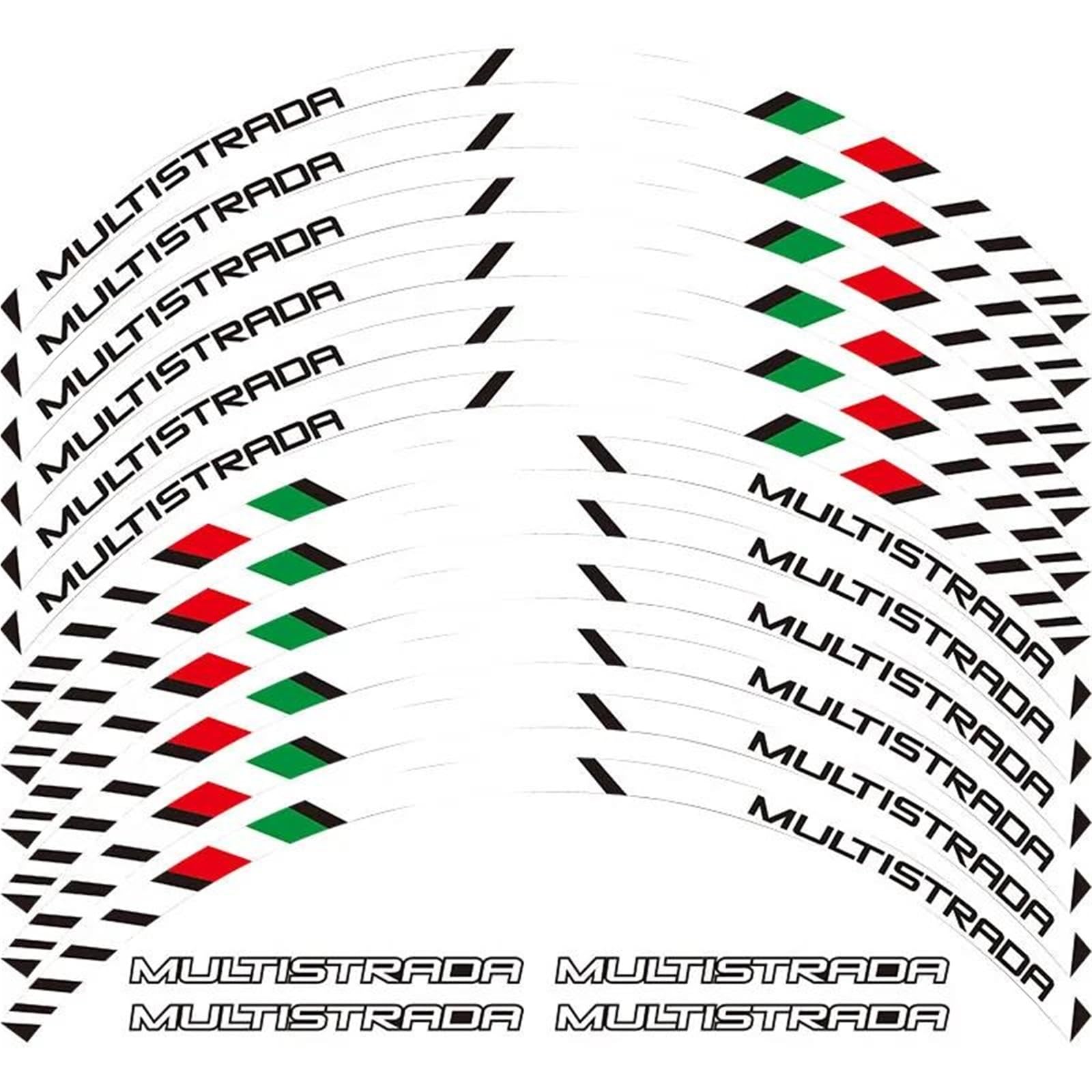 Motorcycle Wheel Decals Reflective Stickers Rim Stripes for Ducati Multistrada 1260 1200