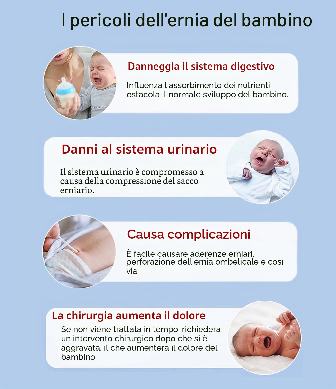 Fascia per ernia ombelicale nei neonati, supporto addominale per ombelico dei neonati, fascia regolabile blu Blu
