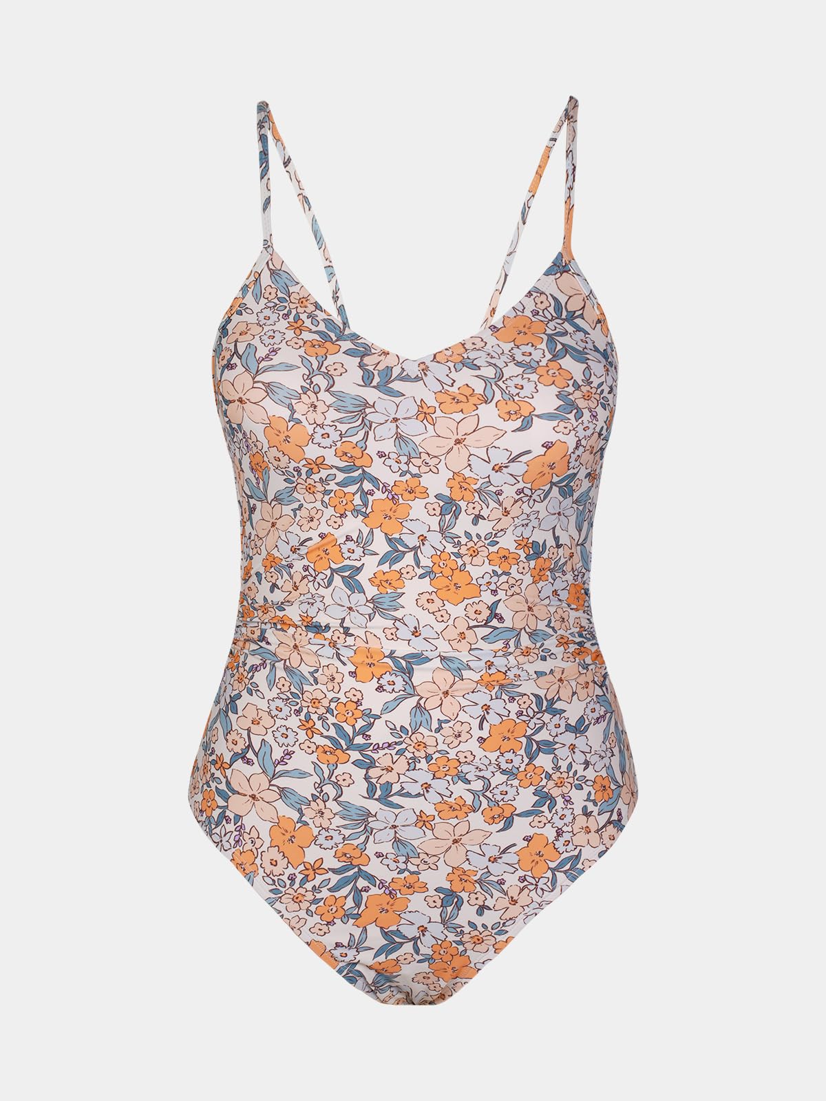 CUPSHE Trajes de baño de una pieza para mujer, con cuello en V, control de abdomen, tirantes ajustables, anillo en O