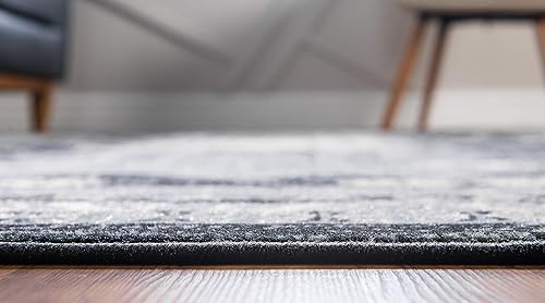 Miniatura 4 de Unique Loom Heriz Collection Alfombra de área parcial, Polipropileno, Negro