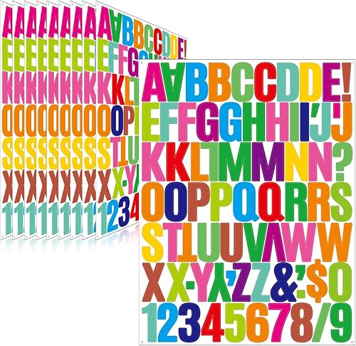 Vista 299 de Calcomanías de letras, 300 piezas, 30 hojas, vinilo autoadhesivo, impermeable, números de buzón, alfabeto para buzón, ventana, puerta, letrero, Negro