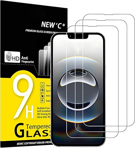 Miniatura 137 de NEW'C - Paquete de 3 protectores de pantalla para iPhone 14, iPhone 13, iPhone 13 Pro (6.1 pulgadas), protección mejorada de vidrio templado
