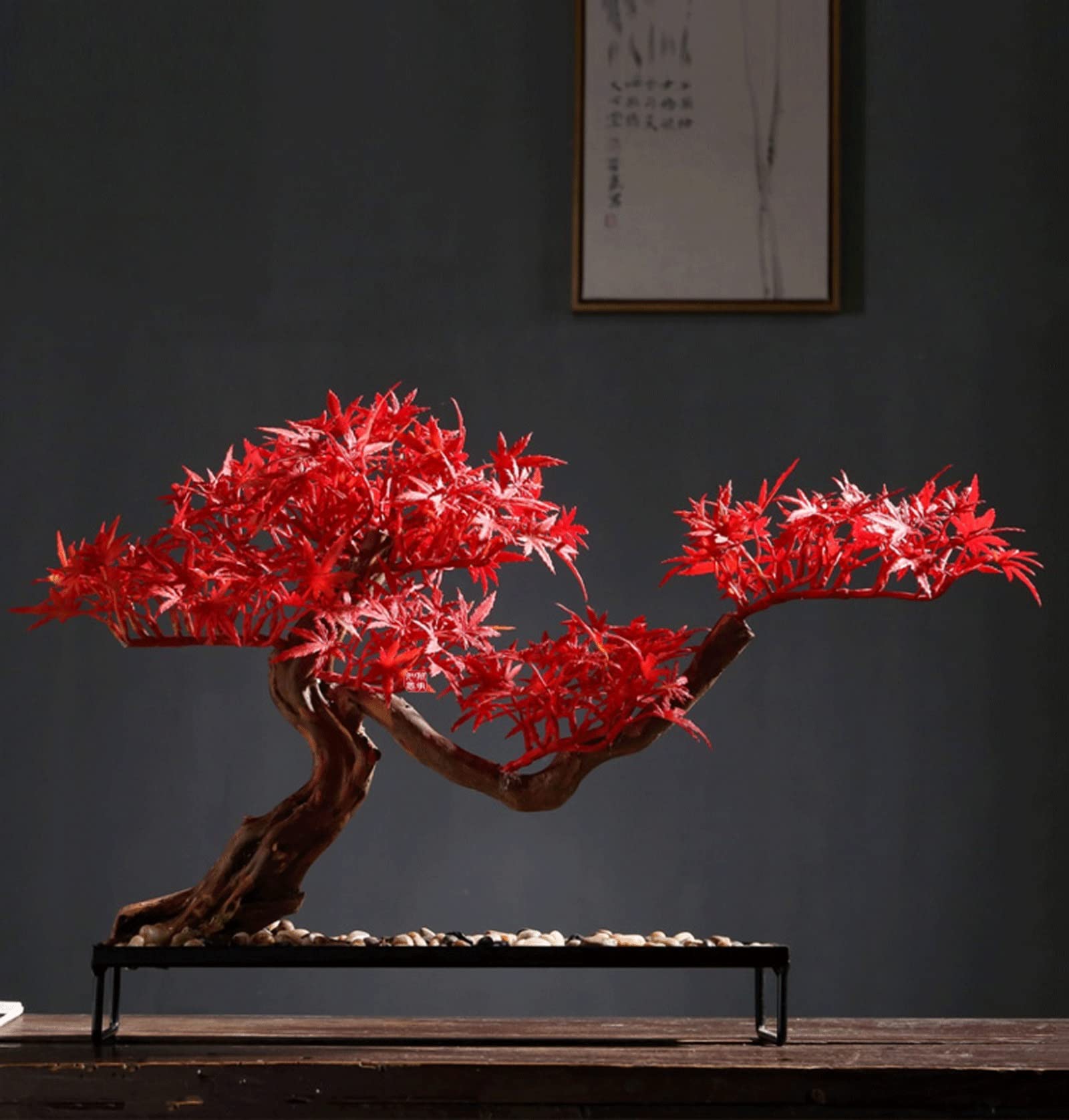 Artificielle Bonsaï Bonsaï à érable Rouge Arbre Artificiel Arbre de Fausses Plantes for Le Bureau du Bureau à Domicile du Livre de la Salle du Livre de la Salle Plante Artificielles