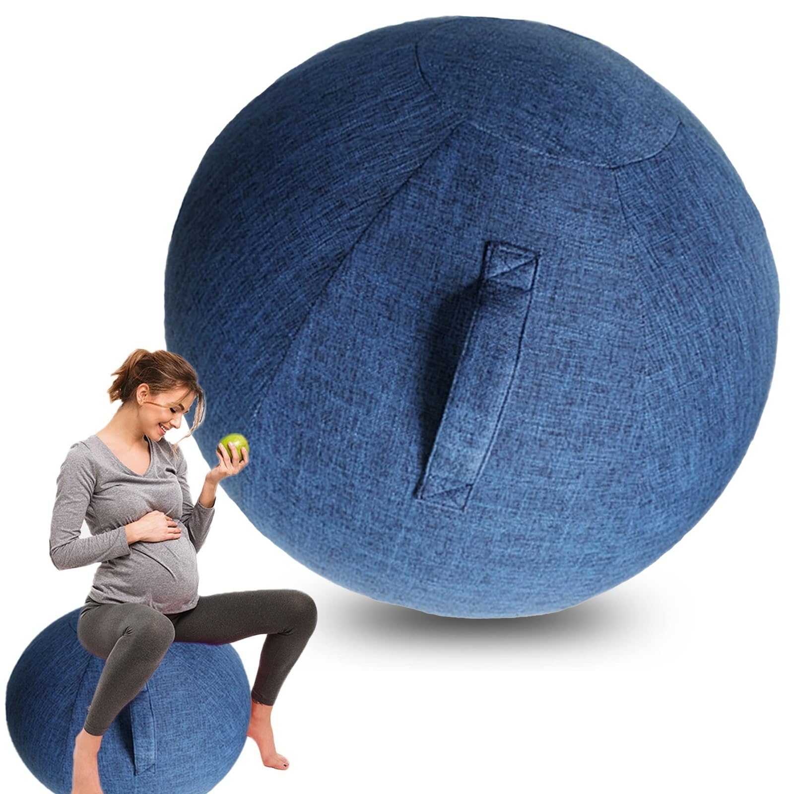 AOLIAZMAX Yoga Ball Cover - Pilates Exercise Yoga Ball Cover, Anti Scratch Exercise Ball Cover with Handle for 55/65/75cm Birthing Ball, Stability Ball, Balance Ball (Without Ball)
