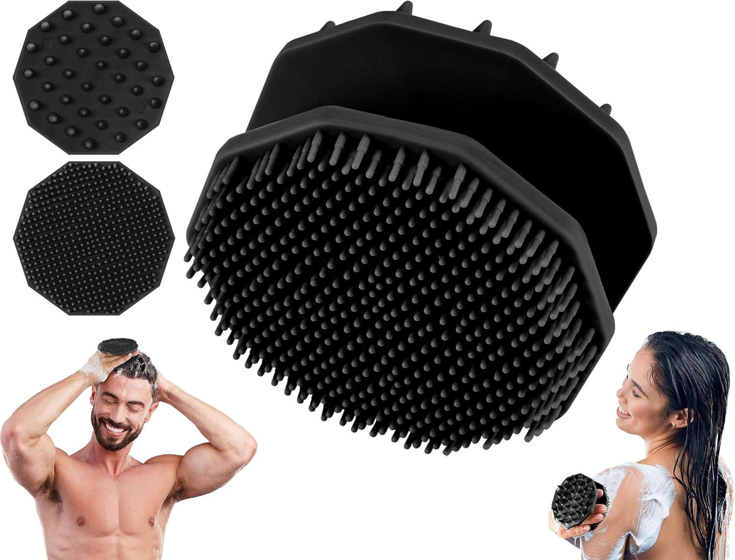 Amazon.com : Silicone Body Scrubber, 2 in 1 Handheld Shower Cleansing ...