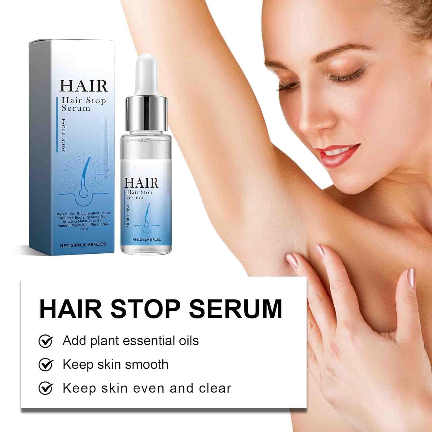 Sérum d'épilation du Visage SOPK, Doux et Non Irritant, inhibiteur de sérum d'épilation du Visage, sérum Anti-pilosité faciale, réduisant la Pousse des Poils