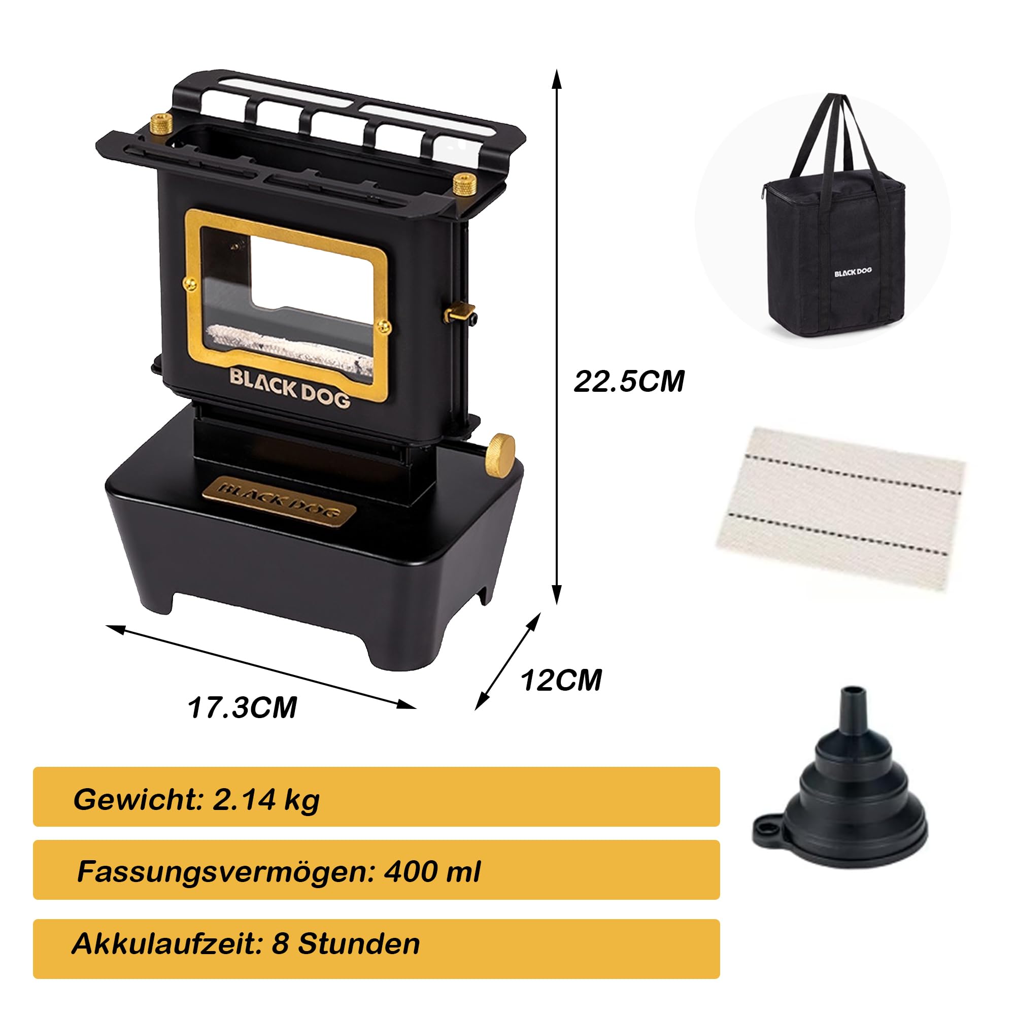 Blackdog Petroleum ofen, Petroleum heizung, Mehrfach-Kerosinlaternenofen für Außenbeleuchtung, Heizen, Kochen, Grille,400ML
