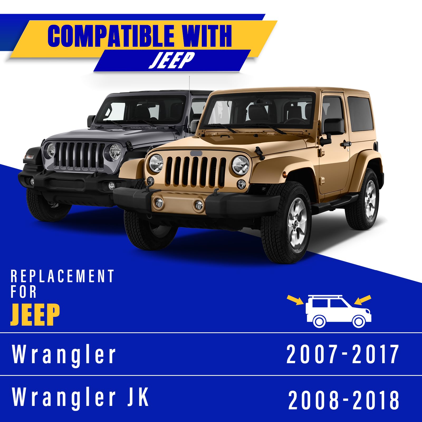 Amazon | ワイパー3枚 ジープ・ラングラー2007-2017 ラングラーJK 2008