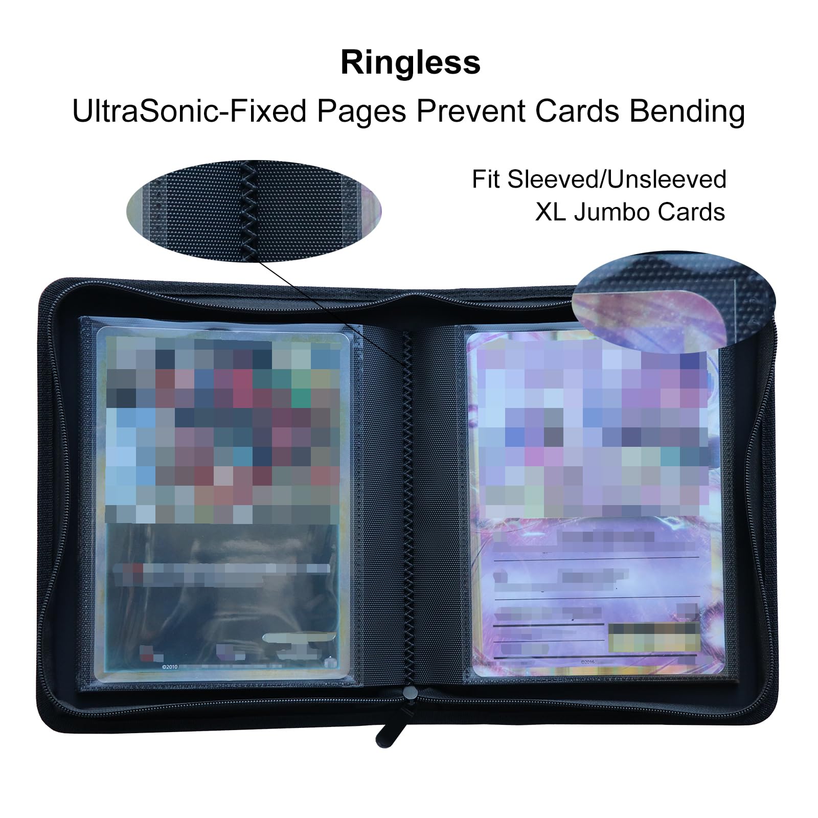 binder bending cards Amazon.com: Rayvol Jumbo Card Binder Size XL, Fits 80 XL Jumbo Cards  -Includes 80 Sized XL Sleeves, Ringless Jumbo Card Binder for Oversized  Cards 5.7 * 7.9 Inch : Toys & Games