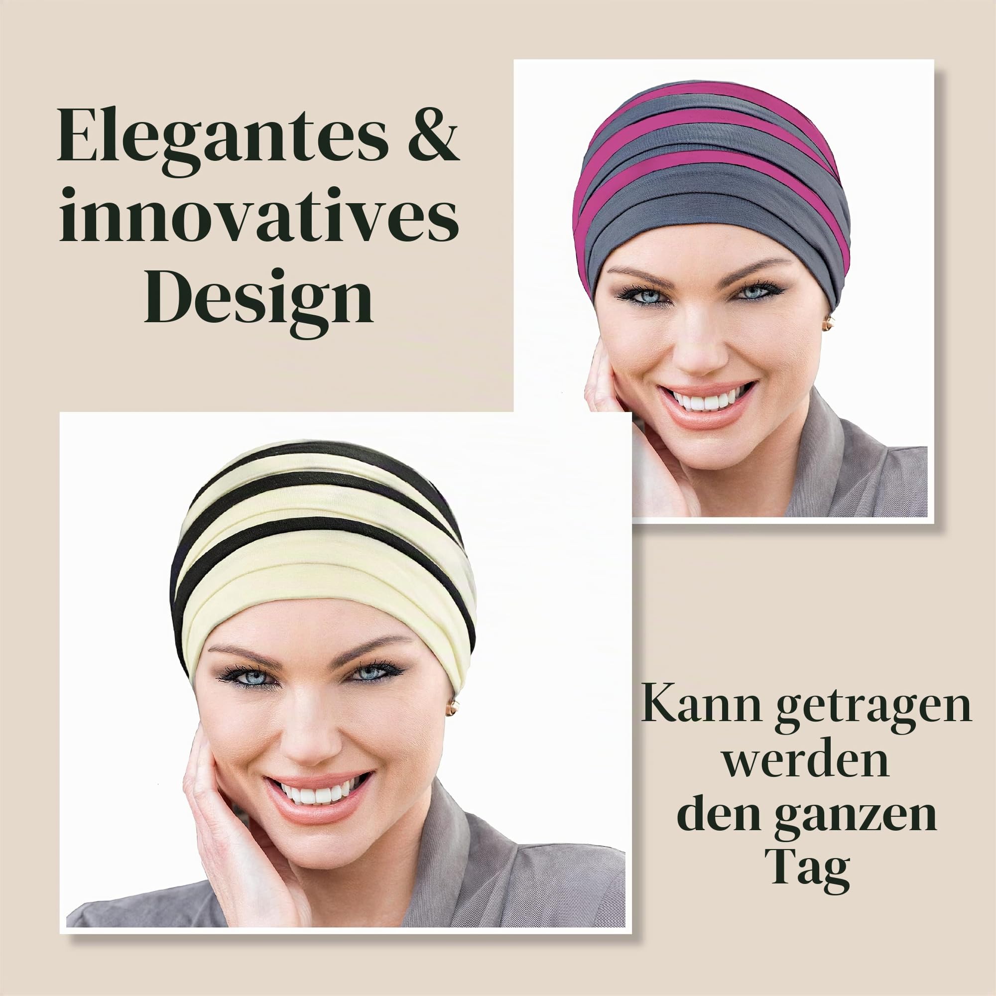 MASUMI Chemo Bio Kopfbedeckung - DORNA Turbanmütze | Krebs-Kopfbedeckung für Frauen mit Haarausfall | Alopezie-Mützen und -Hüllen