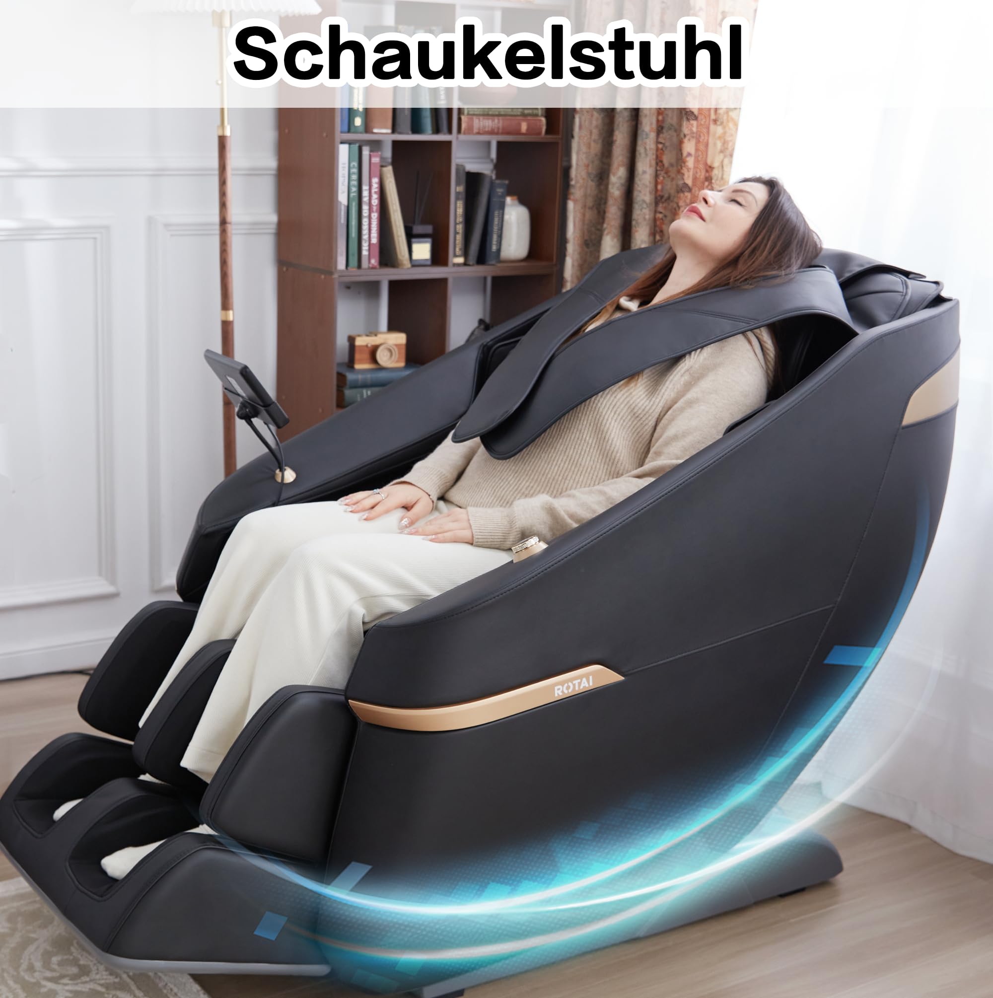 ROTAI Massagesessel -Ganzkörpermassage mit Heizung & Zero-G, 22 Automatikprogramme, Bluetooth-Musik, Ganzkörper-Knetmassage