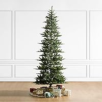 Vista 141 de Glitzhome Prelit Christmas Tree, 6ft Flocked Artificial Christmas Tree Serene Snowscape Fir with 300 Warm White Lights for Home, Office, Party