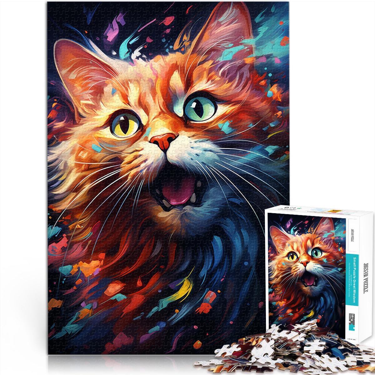 Puzzle para adultos, gatos lindos, rompecabezas de 2000 piezas, juegos educativos, 27,56 x 39,37 pulgadas, rompecabezas de mapa gris para adultos y familias, juguete educativo