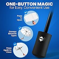 Vista 42 de Rain-Mate Paraguas compactos resistentes al viento para la lluvia, diseño de costilla de fibra de vidrio reforzada fuerte y apertura y cierre 1.Negro
