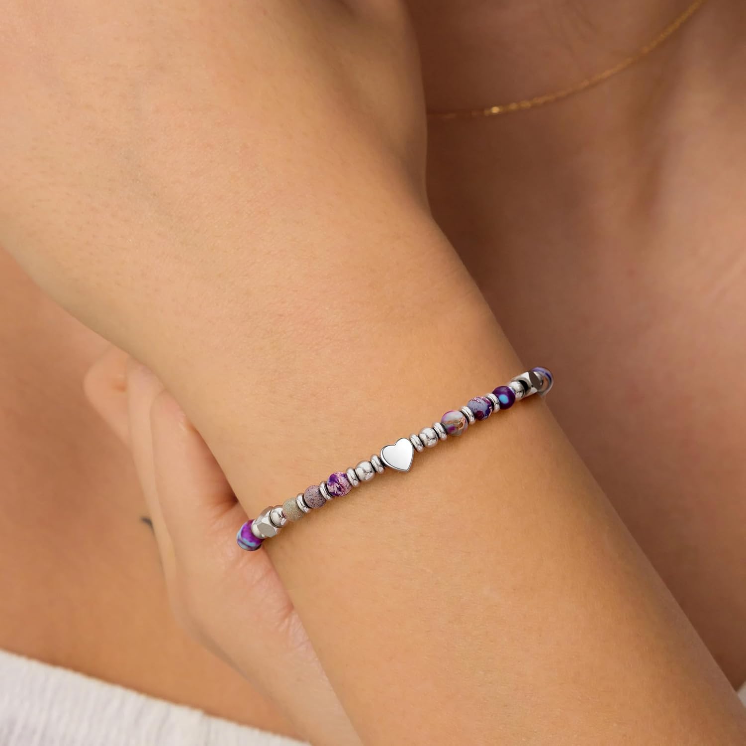 Daughter Gifts from Mom Bracelet, Granddaughter Gifts from Grandma Bonus Mom Gift Nature Stone Bead Bracelet Jewelry Birthday Gift Sister Easter Stocking Stuffers for Teens Women - Image 2