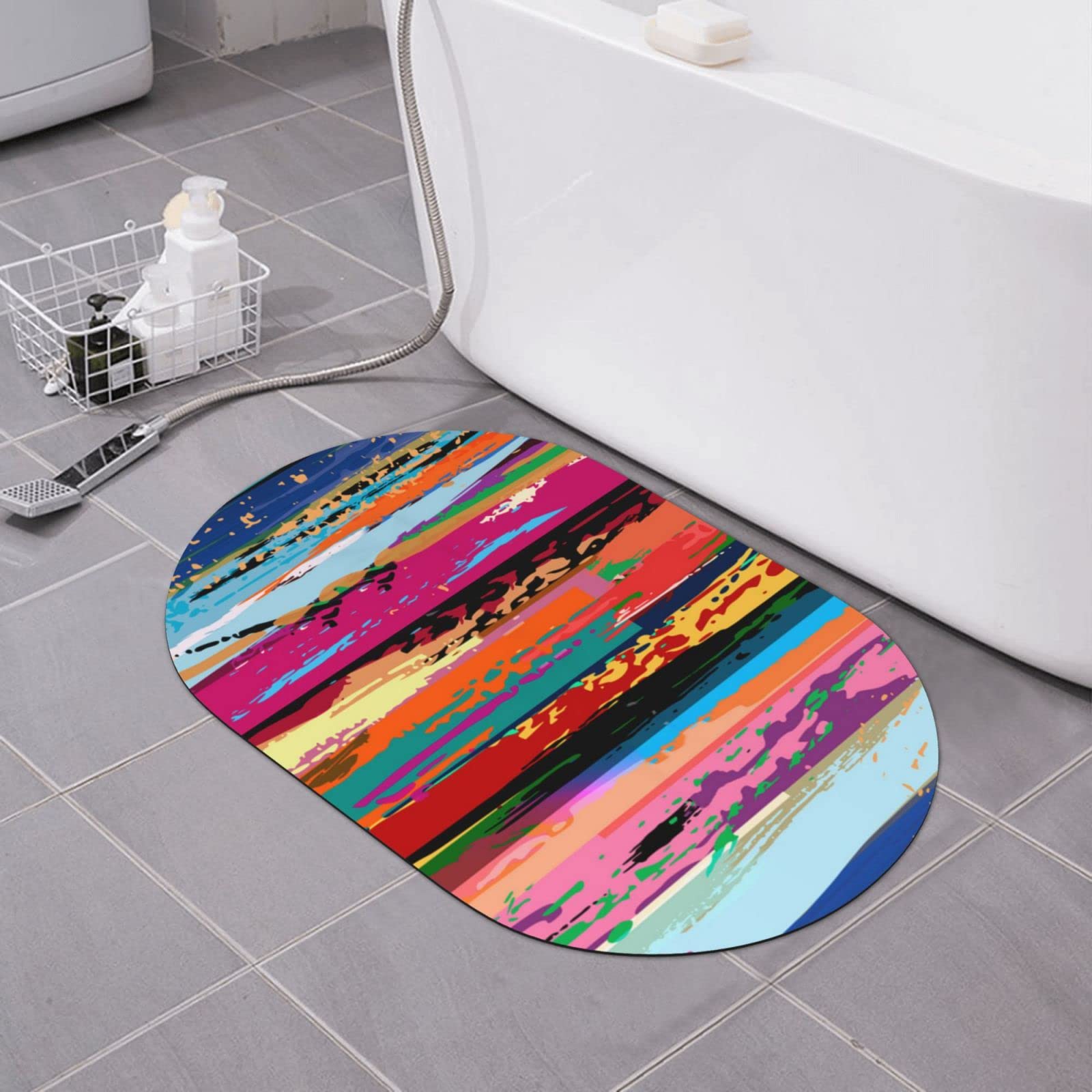 Tapis arc-en-ciel pour sortie de douche sécurisée des enfants