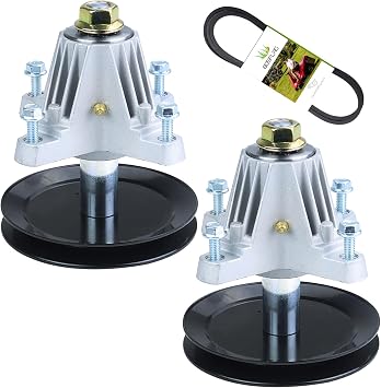 2 Pack 918-06991 Spindle Assembly with 954-04060C Belt Replaces 618-06991, 918 06991, 91806991 for Craftsman 42" T110, T130, T1000, T1200, Huskee LT4200, Troy Bilt Pony 42, Bronco 42 Tractors