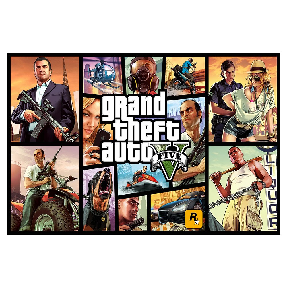 AD INFINITUM 300 GSM Paper Print GTA 5 Poster (12 X 18 Inches, Multicolour)