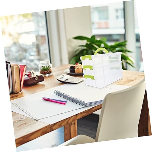 Miniatura 9 de STOBAZA Contenedores Cuentas Práctica Tapa Belleza -capa Libro Suministros Artesanía Organización de Joyería Transparente y Rompecabezas con Mango