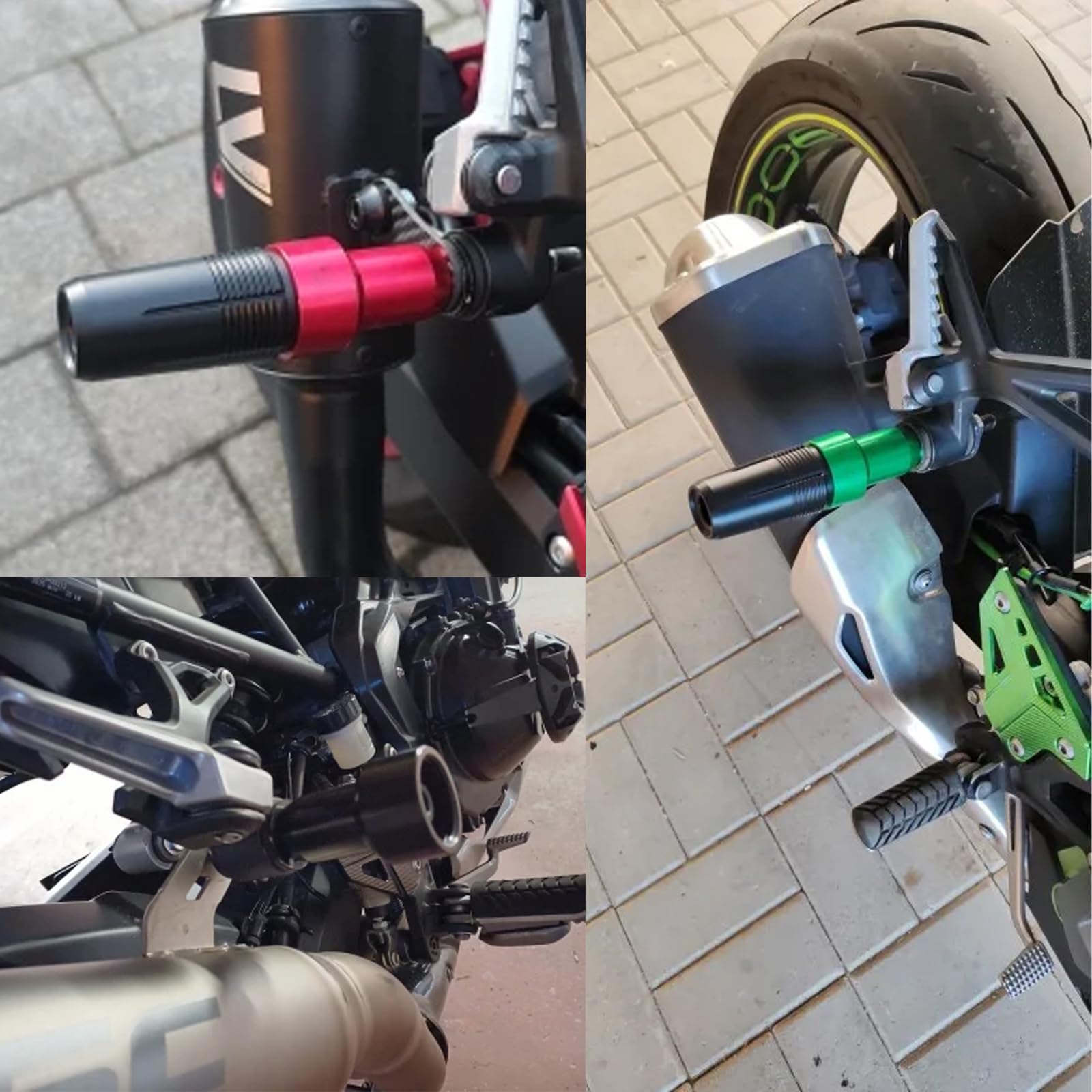 Per Kawasaki Z900 Z900RS Z900SE 2017-2024 2020 2022 2023 Accessori Moto Protezione Crash Cursore Scarico in Alluminio (Nero)