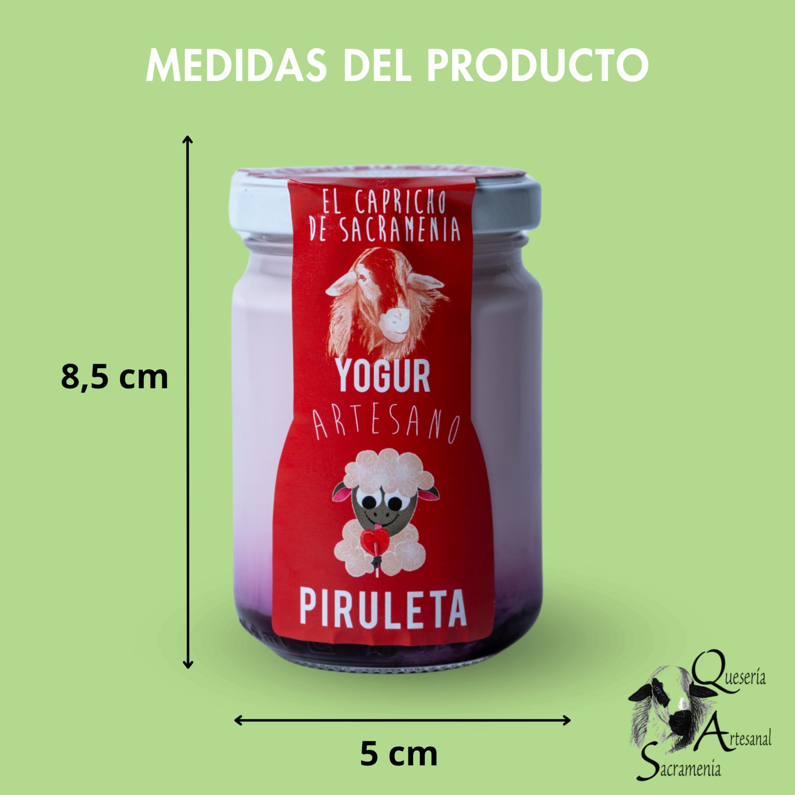 El Capricho de Sacramenia | Pack Piruleta | 20 Yogures Artesanos Leche de Oveja y preparado natural de Piruleta | Cremoso, Natural Saludable | Preparados Gourmet | Sin Gluten | Sabor Único Original