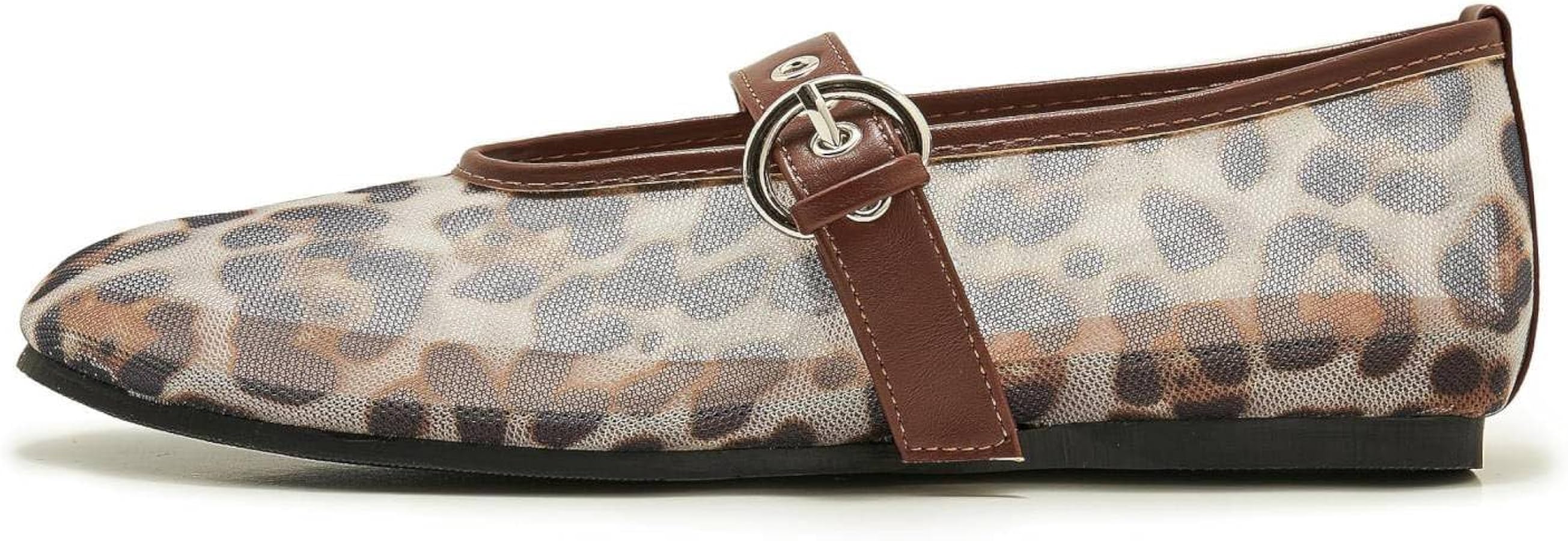 Amazon.com | ATBELL Leopard Mesh Ballet Flat for Women Round Toe