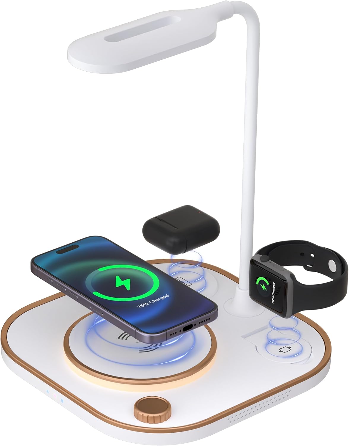 Amazon.com: Table Lamp with Charging Station,Desk Lamps for Living Room ...