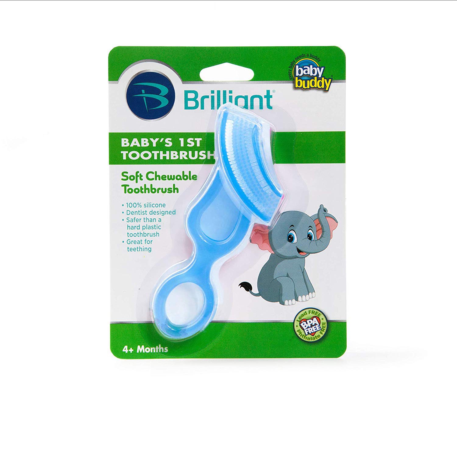 BrilliantBaby’s 1st Toothbrush Soft Chewable Toothbrush - Blue