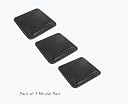 CLADD INTERNATIONAL CLADD! - Vegan Leather Mouse Pad with Wrist Rest, Non-Slip Backing, Waterproof, Stitched Edge, Handmade, Eco-Friendly, Black, Pack of 3 gallery image