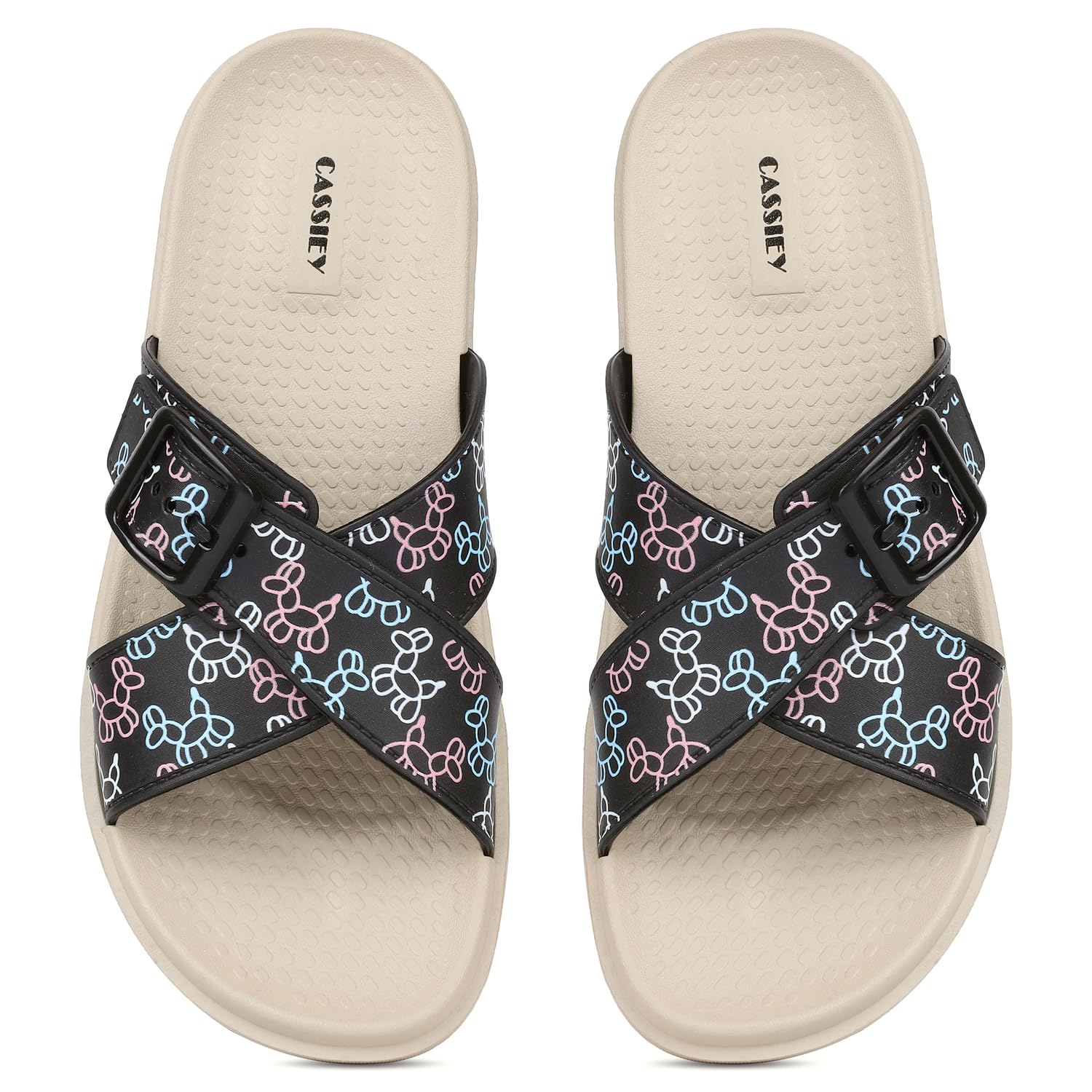 cassiey Women's Slide Slippers with Double Adjustable Strap Flat Slippers #8883-26-picture-54