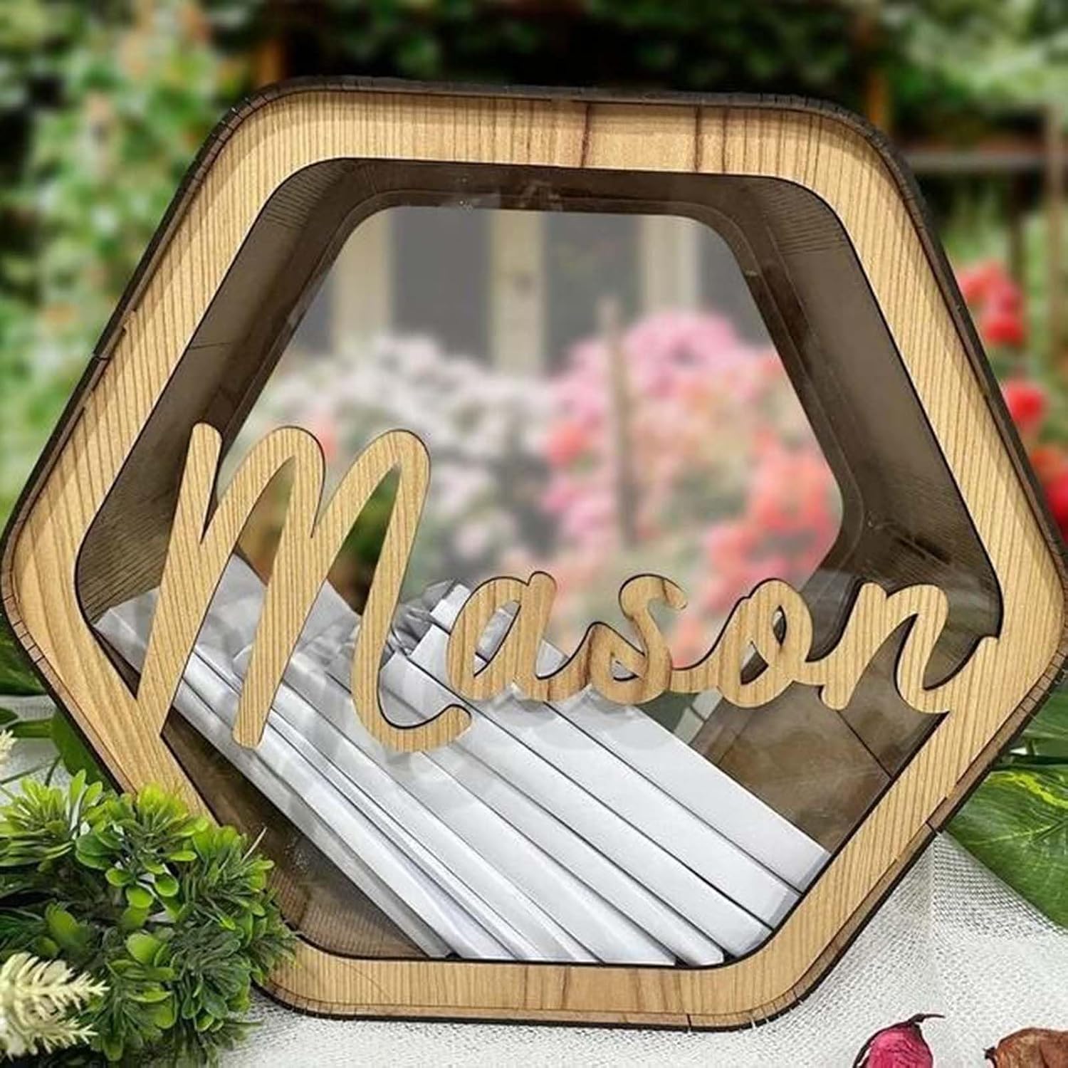 Custom Wedding Card Box for Wedding Personalized GiftsDecorMemoryBoxKeepsake (A)