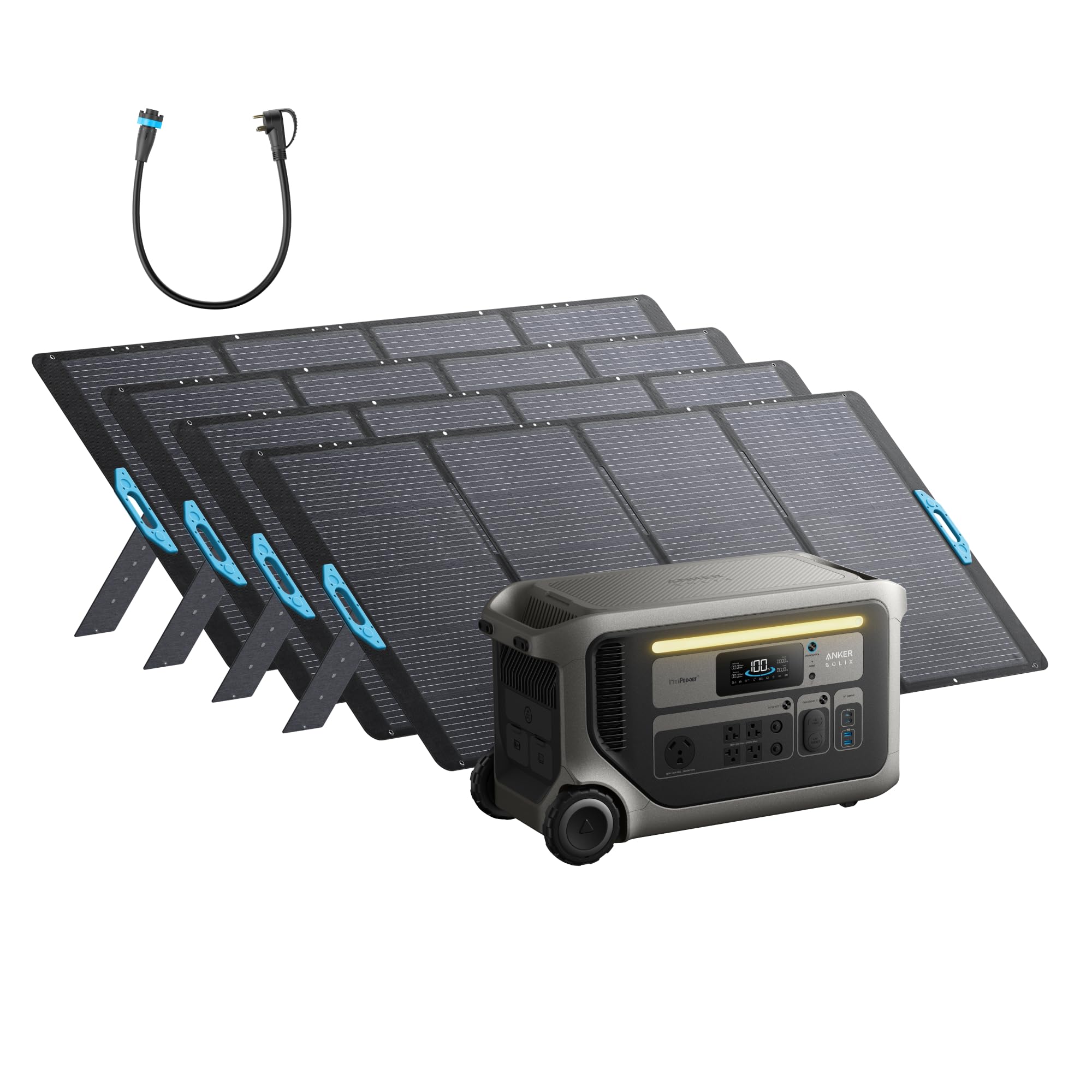 Anker SOLIX F3000 Portable Power Station with 4 400 Solar Panel 3 072Wh 6 000W Recharging Solar Generators