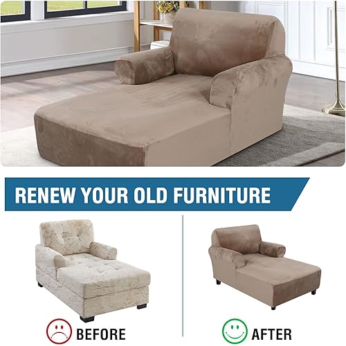 Miniatura 6 de H.VERSAILTEX Funda de diván de terciopelo - Fundas elásticas de alta calidad para sala de estar, fundas de terciopelo de lujo para perros, lavables