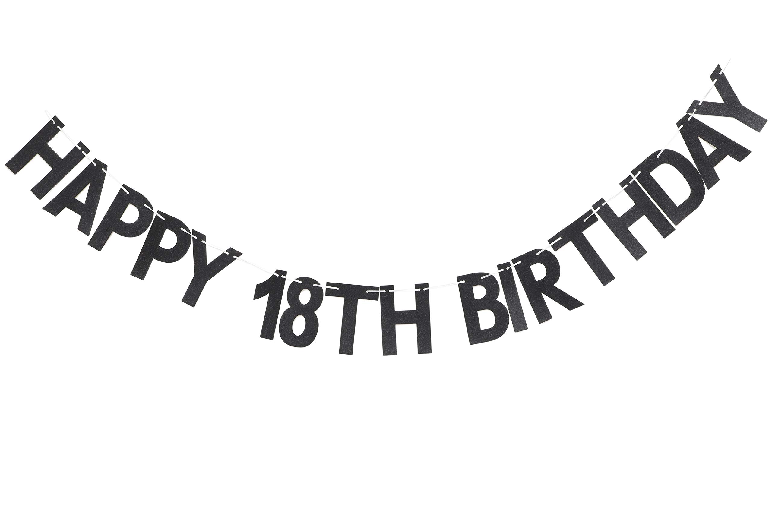 Toyland® Birthday/Party Letter Banner - 3 Metre Length - Party Decorations (18TH BIRTHDAY BLACK)