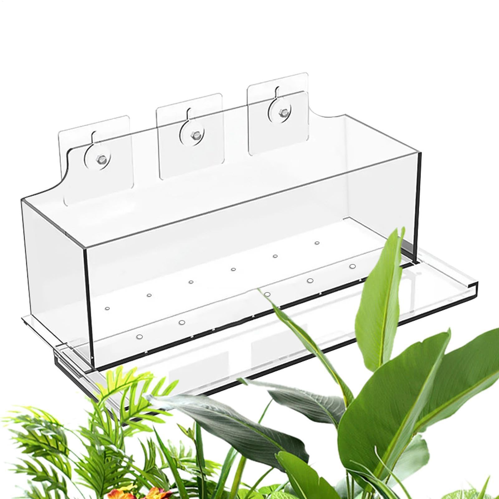 Pot de fleurs transparent avec ventouses à forte adhérence de terrasse