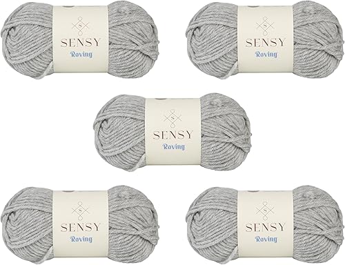 Vista 42 de 3 madejas de hilo Sensy Roving, 3.5 onzas, 132 yardas, calibre 5 voluminoso (Lily Pad)