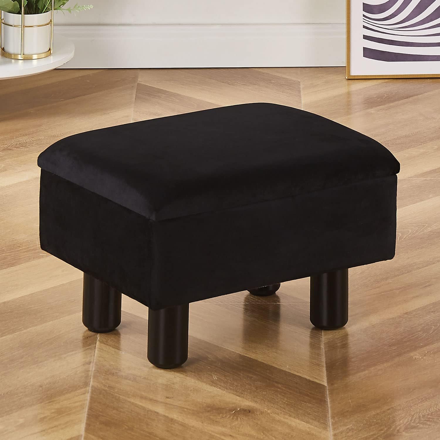 Cpintltr Velvet Footrest Stool Multifunctional Foot Stool Ottomans Storage Ottoman