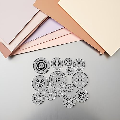 Miniatura 3 de Varios botones troquelados de metal, juego de troqueles de metal, matrices de corte de marcos de botones de lote, plantillas de diferentes tamaños