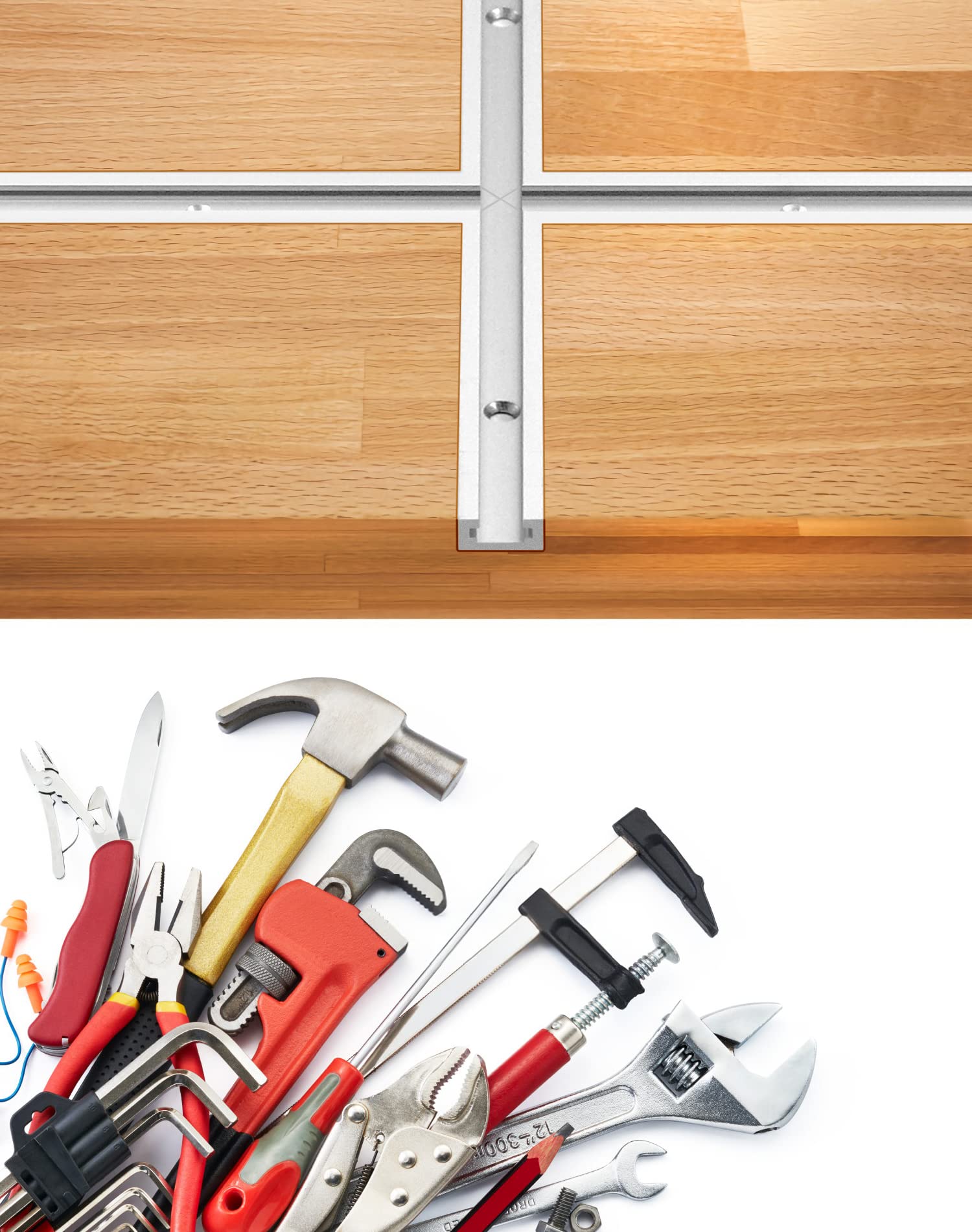 QWORK® 91 cm T-Track T-Slot en Aluminium, Rail à Onglet en T pour Scie à Table, Défonceuse et Outils de Travail du Bois, 19 x 10mm, 4 Pièces